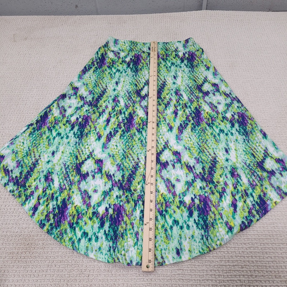 Cato Skirt Womens Small Green Purple High Low Hem Snakeskin Pattern Flowy Casual - Picture 6 of 9